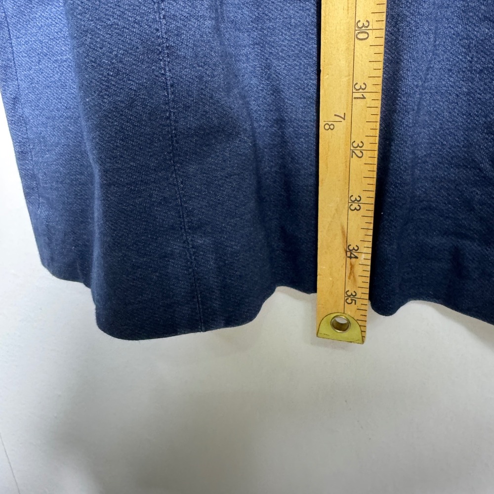 M.M. LaFleur Blue Sleeveless Empire Waist‎ Sheath Dress 6 Cotton Stretch Career - Picture 12 of 12